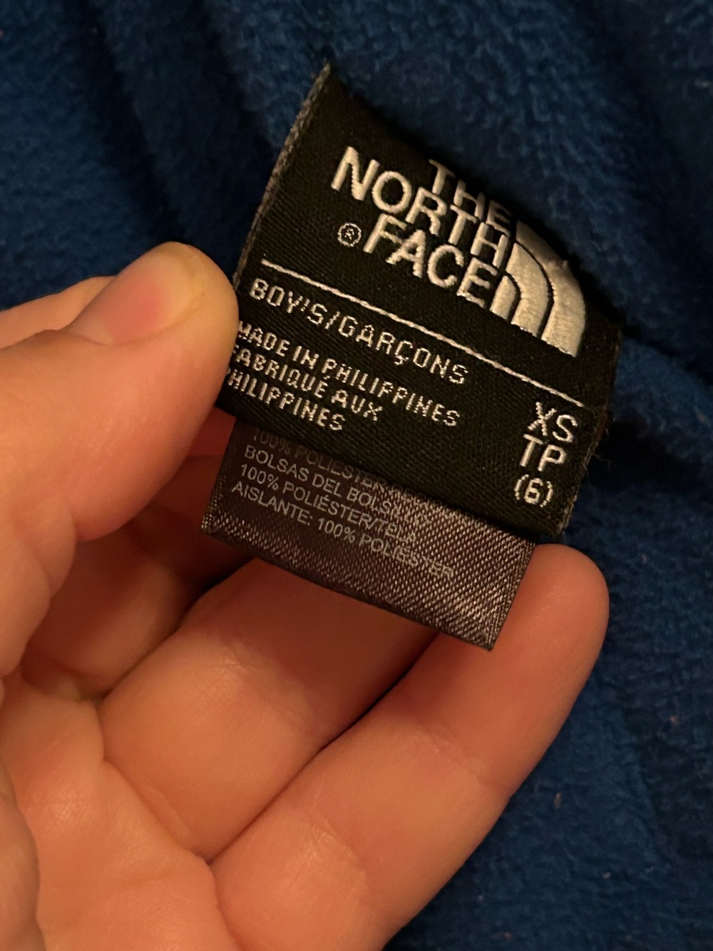 The North Face Reversible Navy & Royal Blue Hooded Jacket | youth XS (6) - Picture 8 of 9